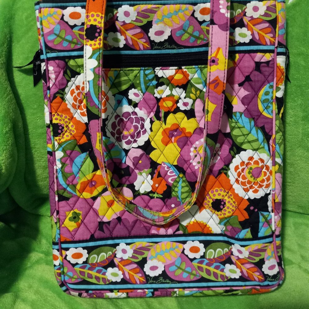 Vera Bradley Triple Compartment Laptop Tote in Va Va Bloom Pattern 12"x14"x2"